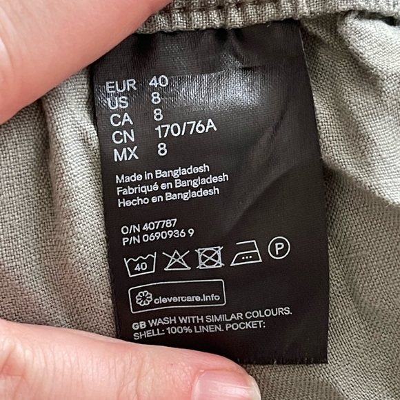 H&M LOGG linen gray drawstring comfort lounge pants - Picture 4 of 4